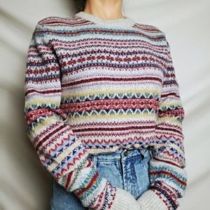 Abercrombie Wool Blend Fair Isle Knit Sweater Sz M